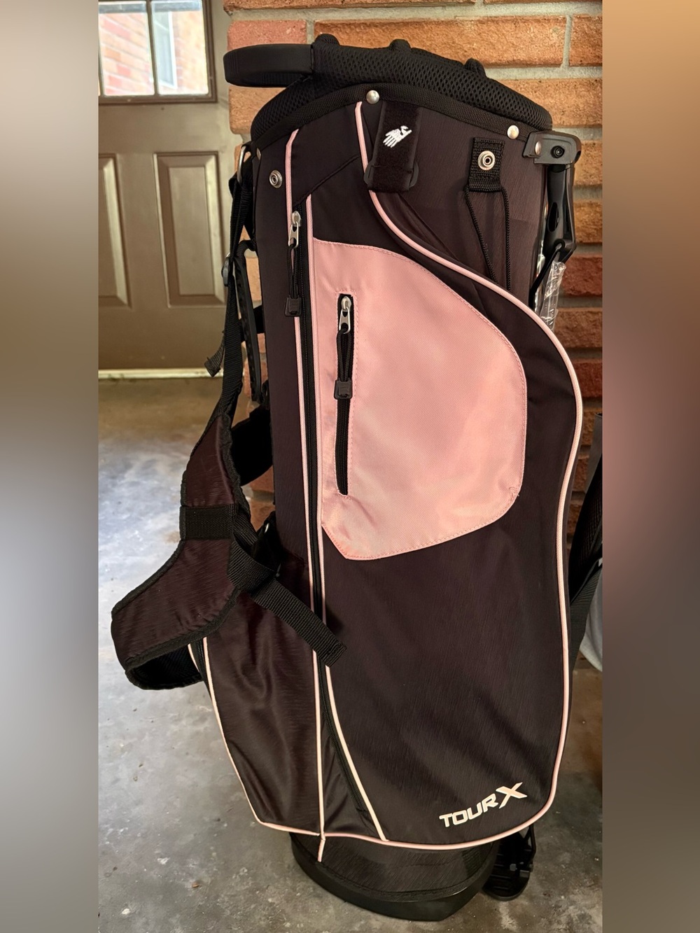 Women's Black and Pink Travel Golf Bag